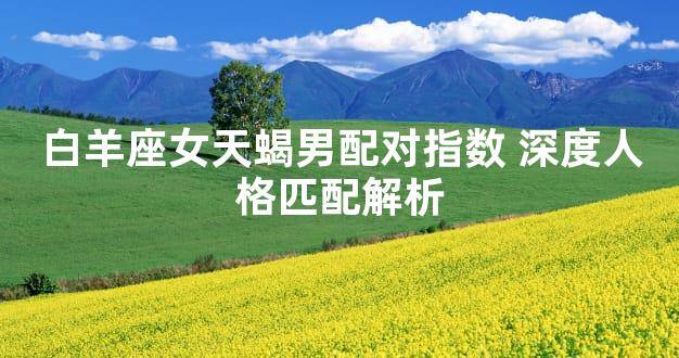 白羊座女天蝎男配对指数 深度人格匹配解析